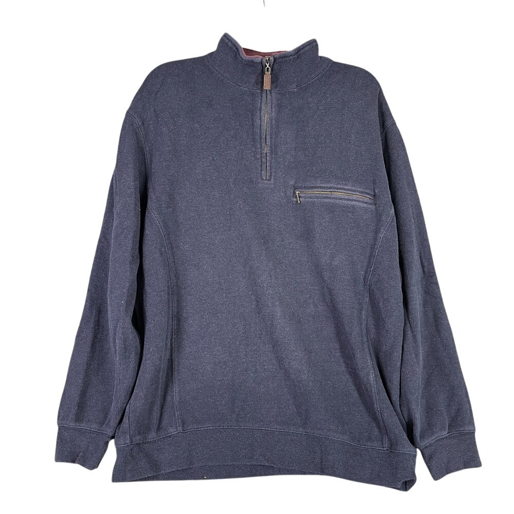 Pendleton Quarter Zip Sweatshirt Large Cotton Pullover‎ Outdoor Workwear Navy